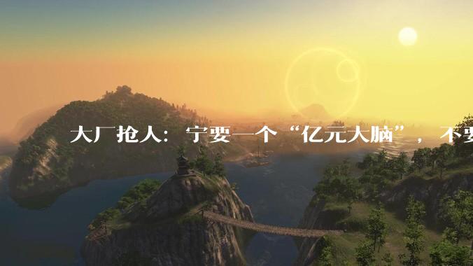 大厂抢人：宁要一个“亿元大脑”，不要百个“代码民工”_OpenAI_技术_人才