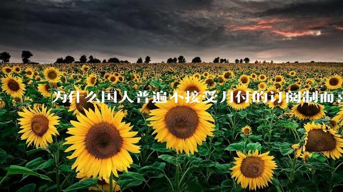 为什么国人普遍不接受月付的订阅制而喜欢一口价买断制呢？